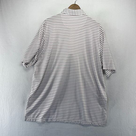 Donald Ross Polo Shirt Mens XL White Pinehurst Tartan Collection Stripe Golf NEW - Picture 8 of 9